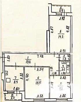 3-к квартира, вторичка, 69м2, 9/9 этаж