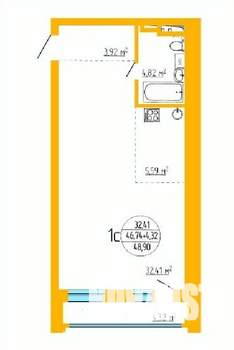 2-к квартира, вторичка, 47м2, 7/16 этаж