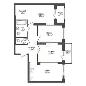 3-к квартира, вторичка, 83м2, 4/8 этаж