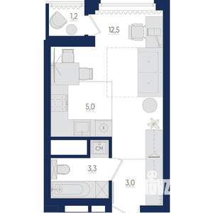 1-к квартира, вторичка, 24м2, 9/22 этаж