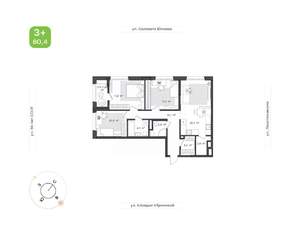 3-к квартира, вторичка, 80м2, 10/24 этаж
