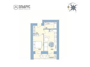 2-к квартира, вторичка, 41м2, 17/20 этаж