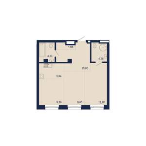 3-к квартира, строящийся дом, 59м2, 2/9 этаж