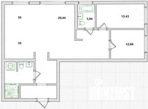 3-к квартира, вторичка, 102м2, 17/21 этаж