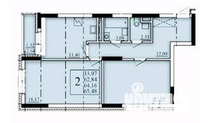 2-к квартира, строящийся дом, 64м2, 12/25 этаж