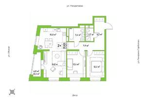 2-к квартира, строящийся дом, 80м2, 11/25 этаж