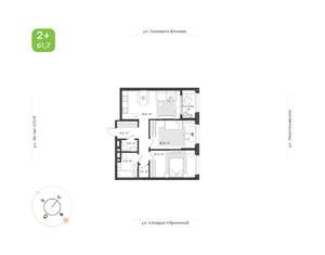 3-к квартира, вторичка, 62м2, 18/24 этаж