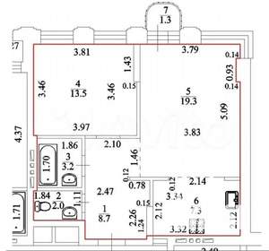 2-к квартира, вторичка, 55м2, 8/25 этаж