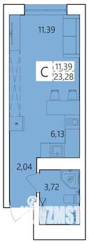 Студия квартира, строящийся дом, 23м2, 6/25 этаж