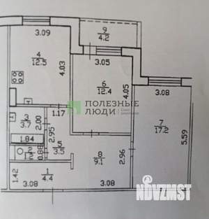 2-к квартира, вторичка, 64м2, 7/12 этаж