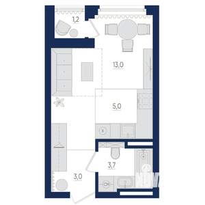 1-к квартира, вторичка, 25м2, 5/22 этаж