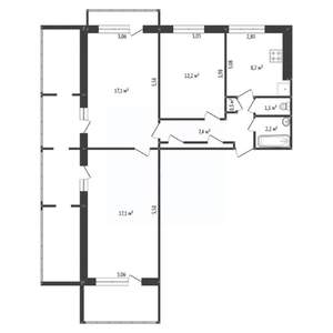 3-к квартира, вторичка, 77м2, 4/9 этаж
