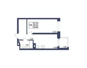 1-к квартира, вторичка, 40м2, 20/34 этаж