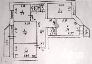 4-к квартира, вторичка, 89м2, 2/10 этаж