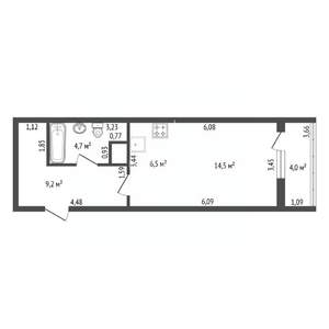 1-к квартира, вторичка, 35м2, 13/25 этаж