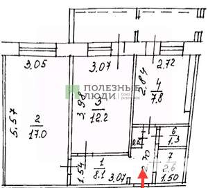 2-к квартира, вторичка, 58м2, 6/10 этаж