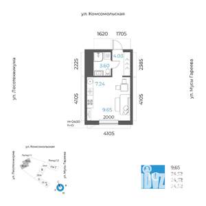 1-к квартира, вторичка, 25м2, 24/32 этаж
