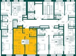 1-к квартира, строящийся дом, 43м2, 13/16 этаж