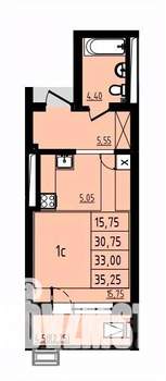 Студия квартира, вторичка, 33м2, 2/25 этаж