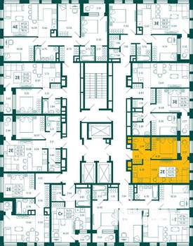1-к квартира, строящийся дом, 34м2, 24/27 этаж