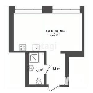 Студия квартира, вторичка, 29м2, 12/25 этаж