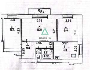 3-к квартира, вторичка, 54м2, 7/9 этаж