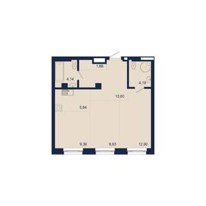 3-к квартира, строящийся дом, 58м2, 3/9 этаж