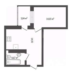 1-к квартира, вторичка, 35м2, 7/9 этаж