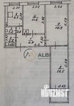 3-к квартира, вторичка, 61м2, 4/10 этаж