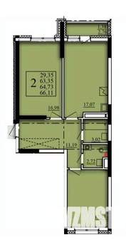 2-к квартира, вторичка, 65м2, 7/21 этаж