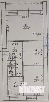 3-к квартира, вторичка, 73м2, 1/9 этаж