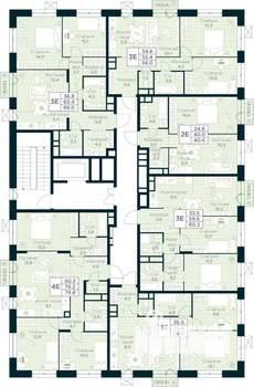 2-к квартира, строящийся дом, 56м2, 10/10 этаж