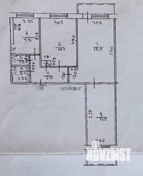 3-к квартира, вторичка, 60м2, 6/9 этаж