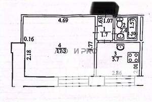 1-к квартира, вторичка, 27м2, 2/3 этаж