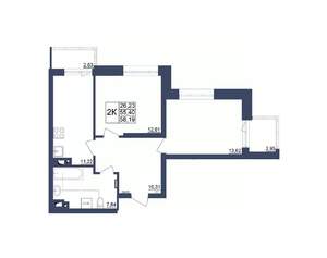 2-к квартира, вторичка, 58м2, 24/34 этаж