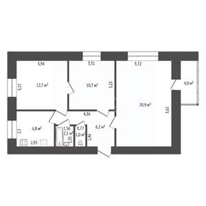 3-к квартира, вторичка, 65м2, 7/9 этаж